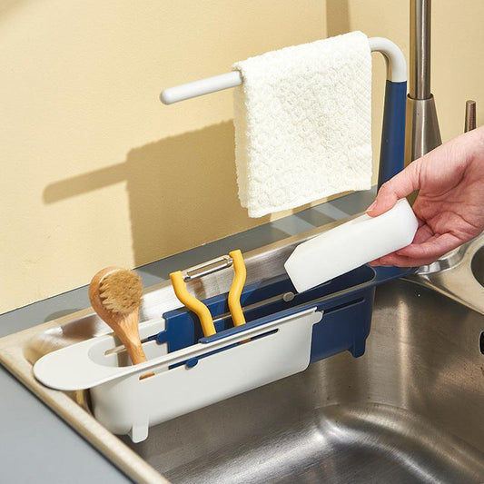 Étagère multifonctionnelle pour évier de cuisine, porte-chiffons