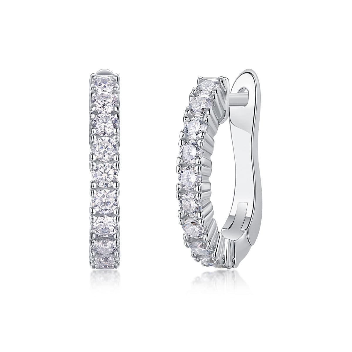 Boucles d'oreilles à clous en diamant de luxe Modern Guide, serties de diamants Mosan et d'ornements en argent