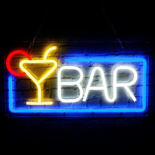 Lumières publicitaires au néon aux couleurs vives pour les fêtes de bar