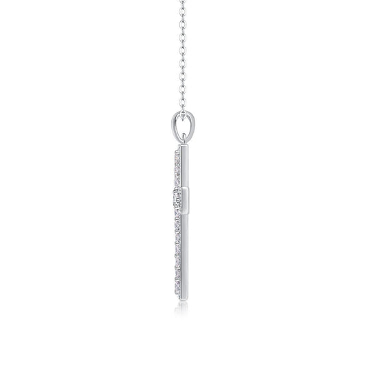 Shelter Luxury Fashion Diamond Pendant Necklace Set With Mosan Diamond Silver Ornaments