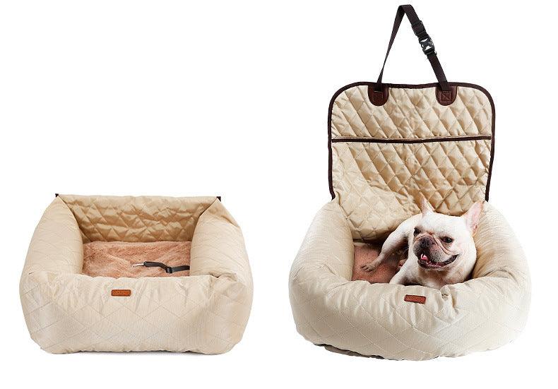 Sac de transport 2 en 1 pour chien, coussin de siège de voiture pliable, épais et polyvalent, matelas de voiture pour chien, fournitures pour animaux de compagnie