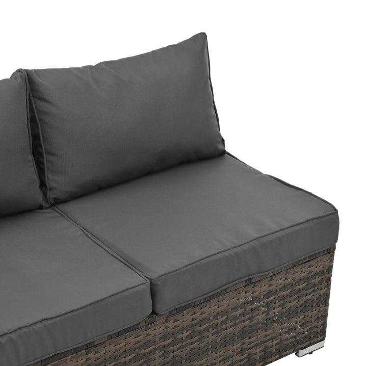 Mobilier de jardin, mobilier d'extérieur, mobilier saisonnier en osier PE, ensemble de 4 meubles en osier avec table basse en verre trempé