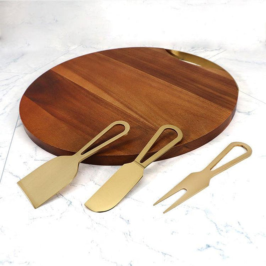 Ensemble de 4 couteaux à fromage et planche à fromage
