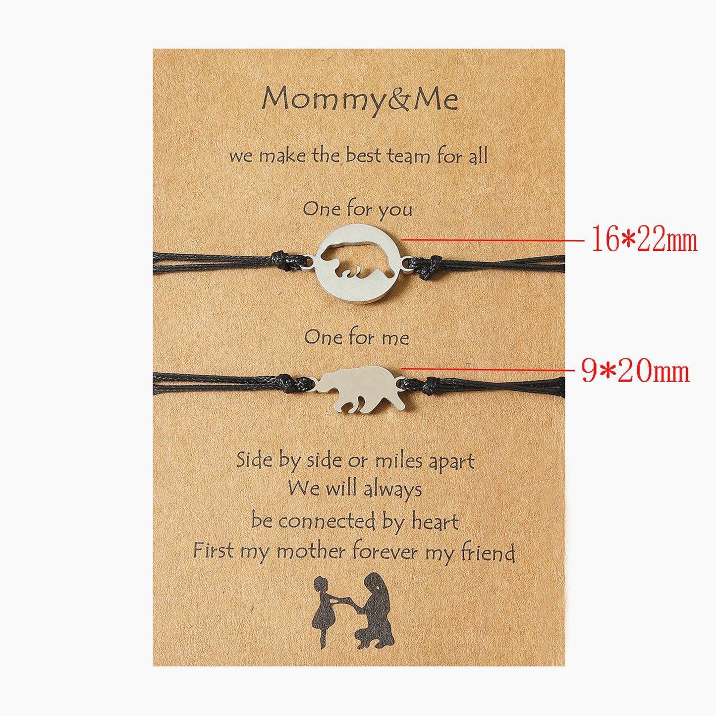 Bijoux créatifs pour parents et enfants pour la fête des mères en acier inoxydable