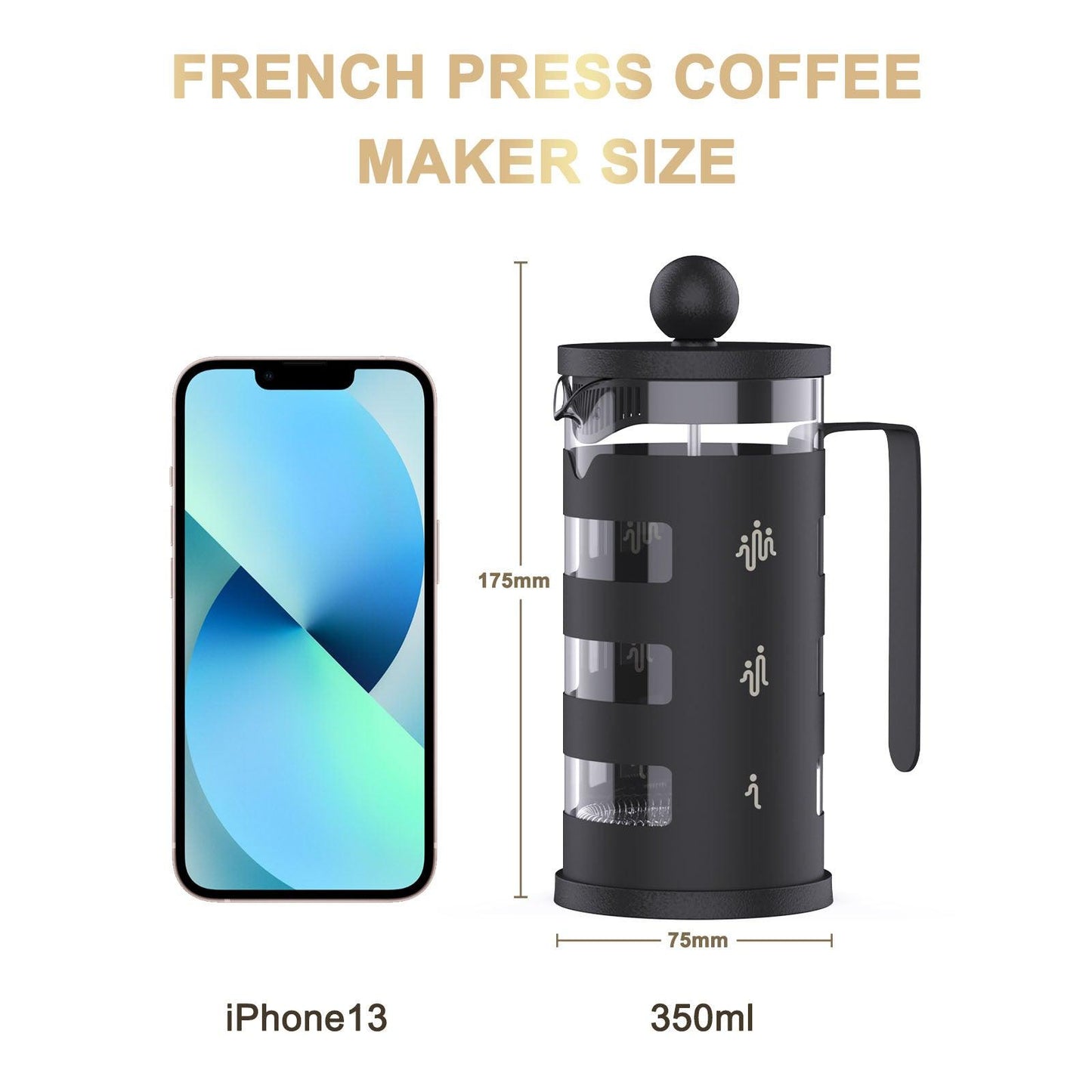 Cafetière à piston RAINBEAN, nettoyage facile, verre borosilicate résistant à la chaleur