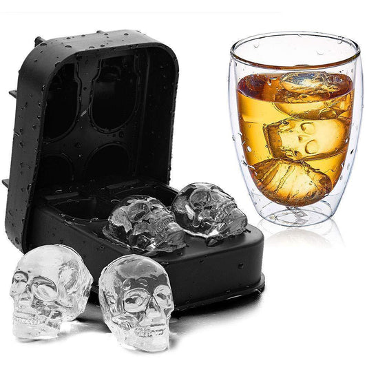 Molde de silicona para bandeja de hielo con forma de calavera, ideal para hacer cubitos de hielo en la cocina, herramientas para hacer hielo.