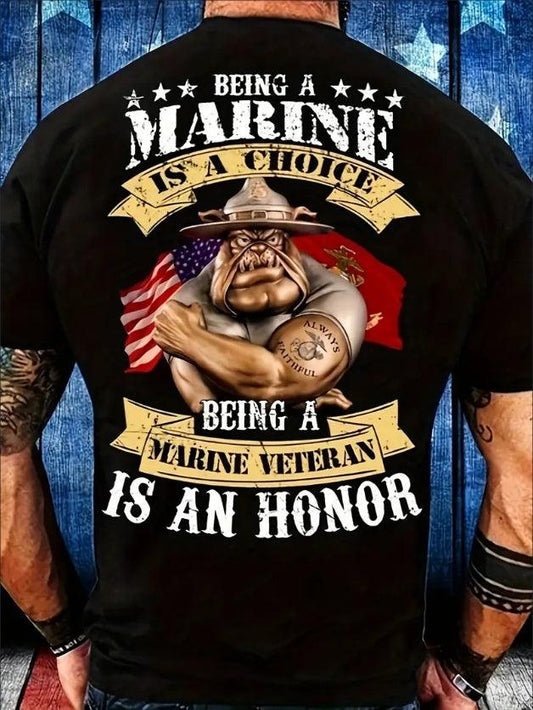 T-shirt homme Marine Veteran Pride - Manches courtes et col ras du cou - Style estival idéal pour honorer le service