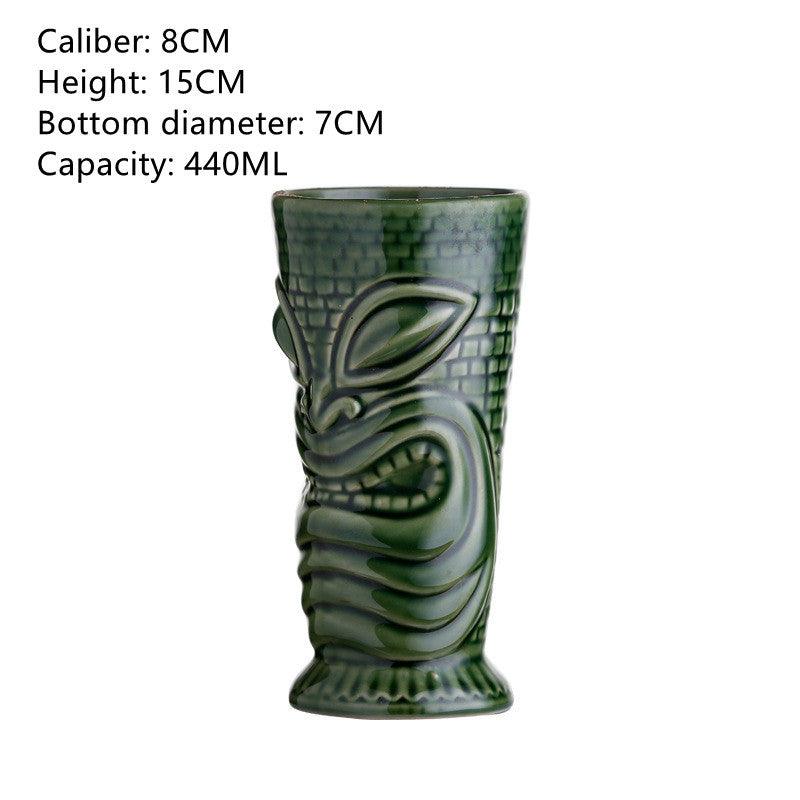 Bar Tiki Cup Tasse Tiki en céramique Tasse à cocktail Hawaïenne Personnalité créative Tasse à vin Tasse Totem