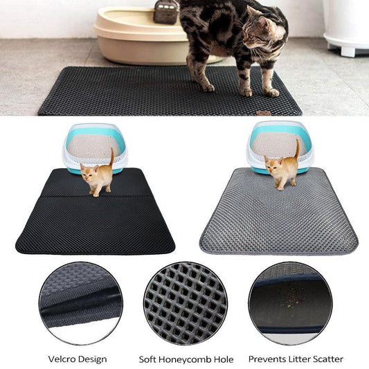 Tapis de litière double couche pour chat, tapis de litière pour animaux de compagnie, tapis de litière pour animaux de compagnie, tapis de nettoyage pour la maison